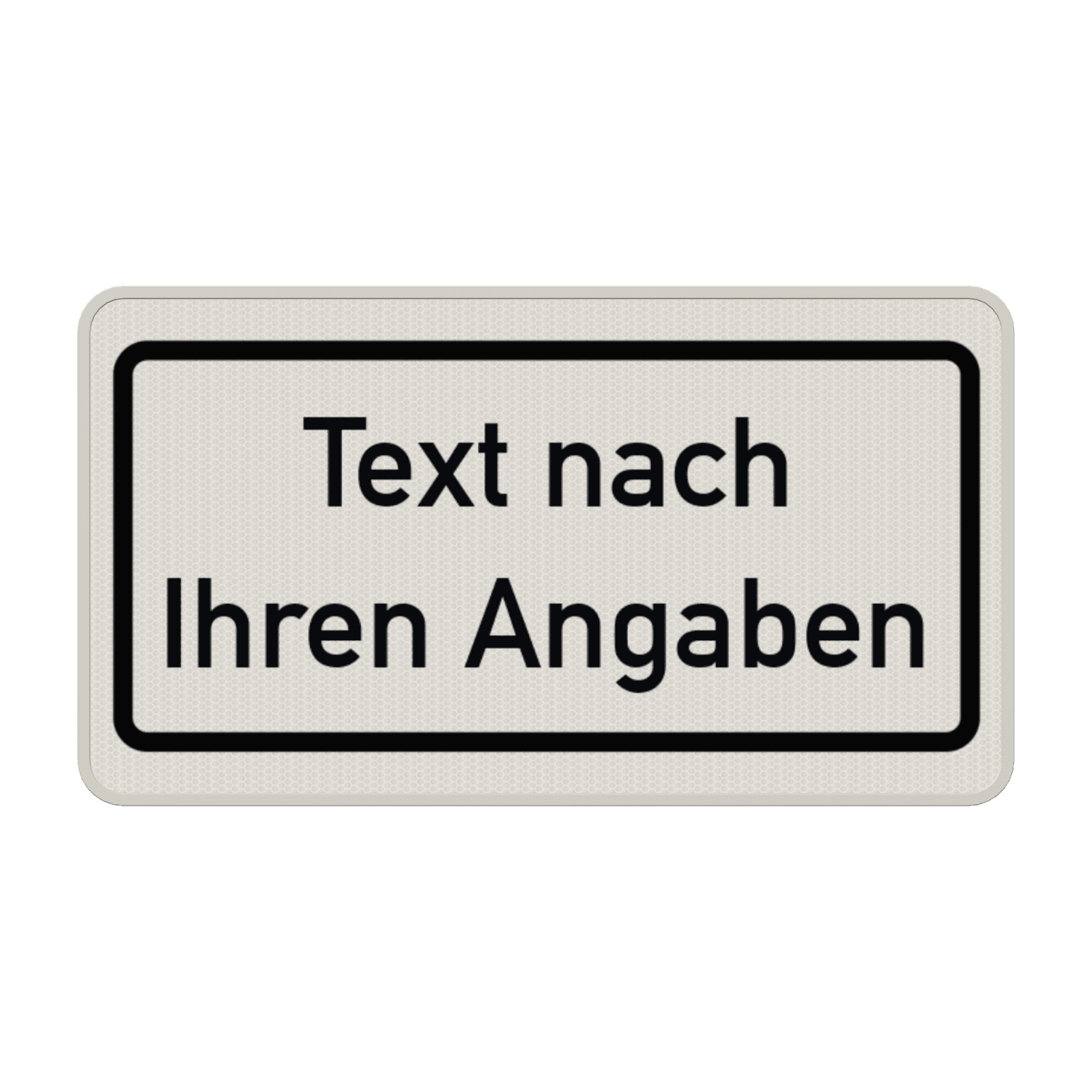 Individuelles Zusatzzeichen mit Rand und Text