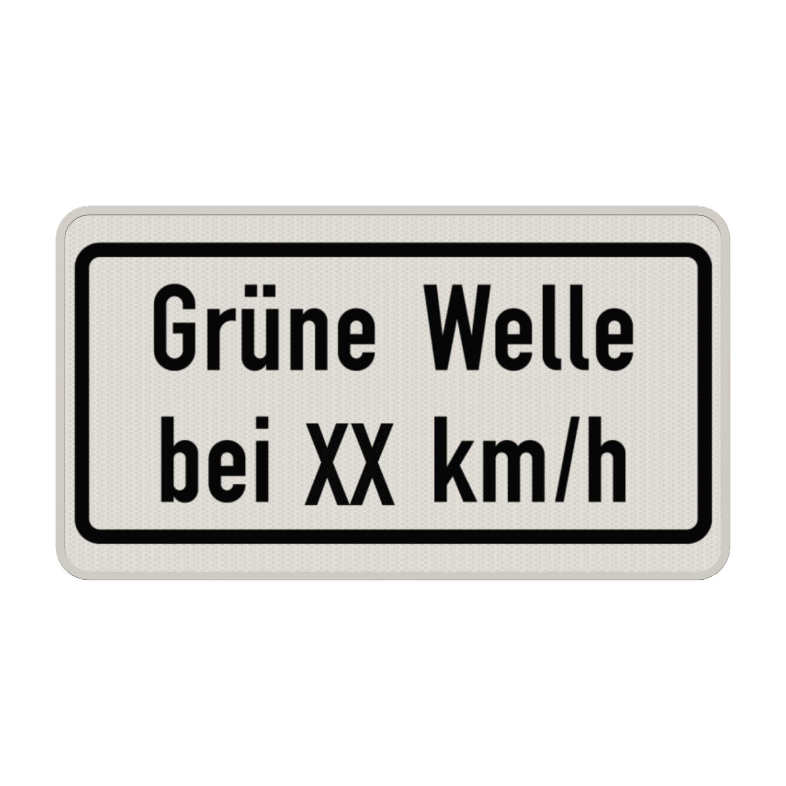Verkehrszusatzeichen 1012-34 - Grüne Welle bei XX km/h