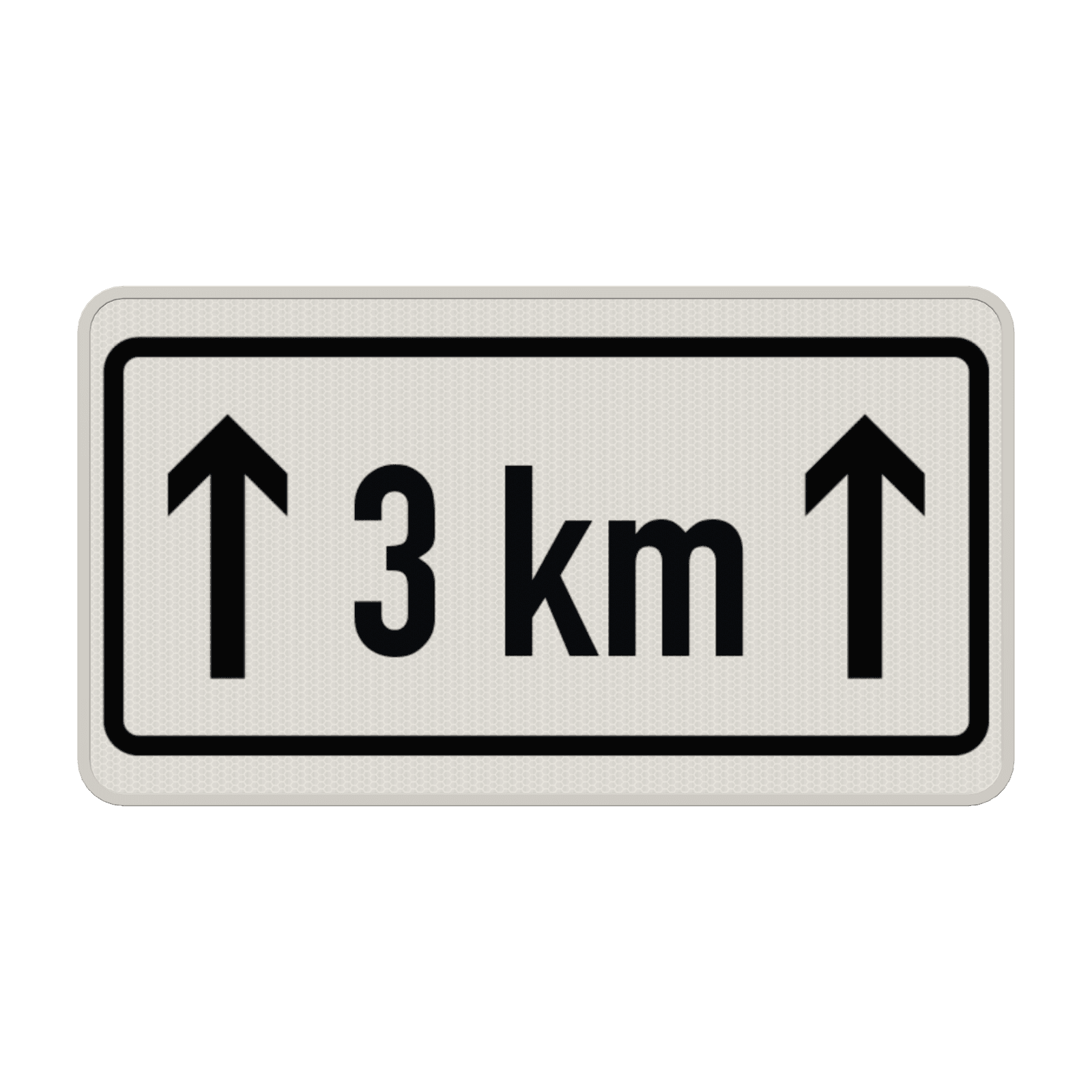 Verkehrszusatzeichen 1001-31 - Auf ... km (kilometer)