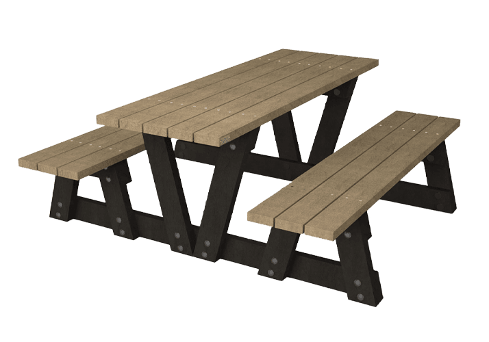 Picknicktafel - type Lyon zonder rugleuning - Bicolor