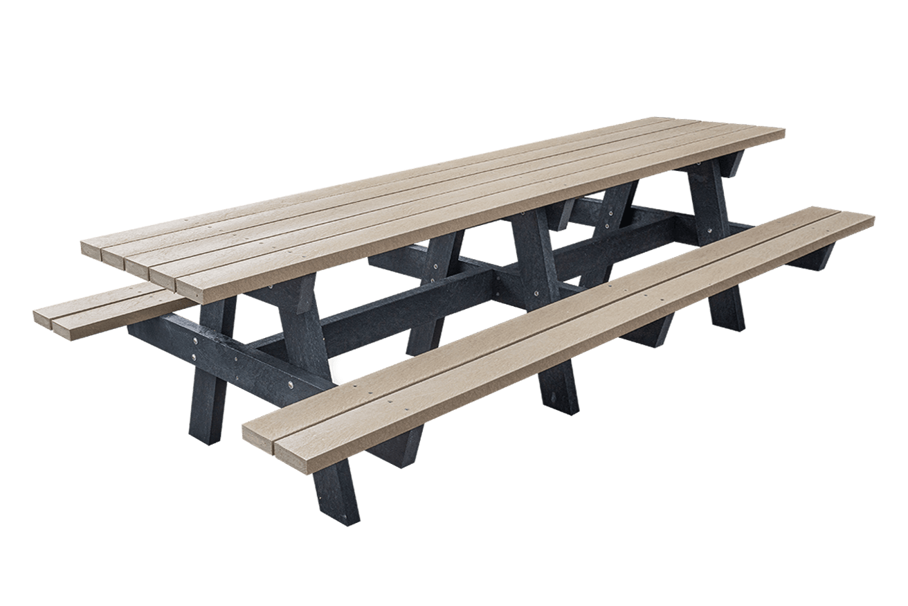Grote picknicktafel 3 meter XL - type Oslo - Bicolor
