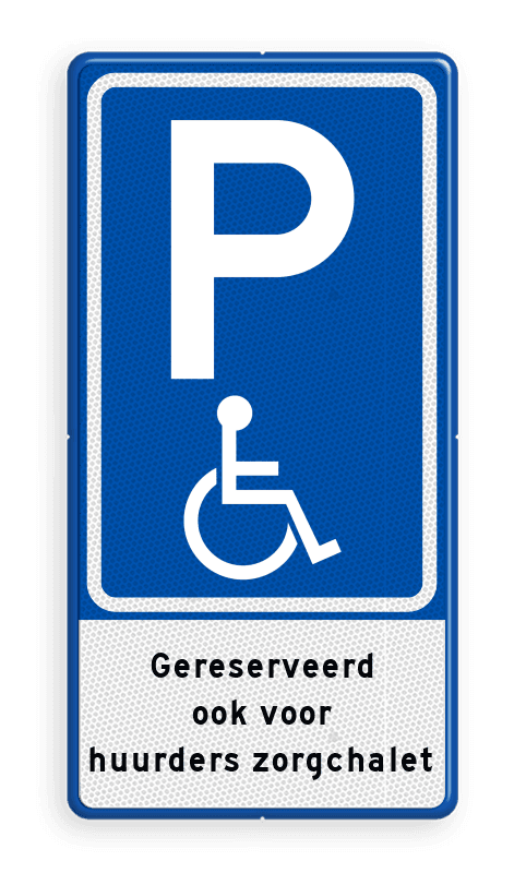 Verkeersbord RVV E06 parkeerplaats mindervaliden met tekst