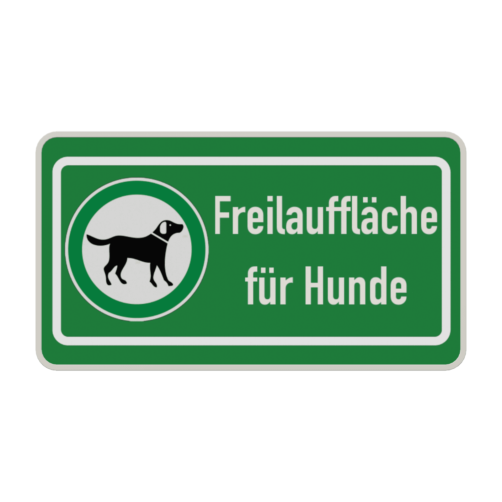 Hinweisschild - Freilauffläche für Hunde