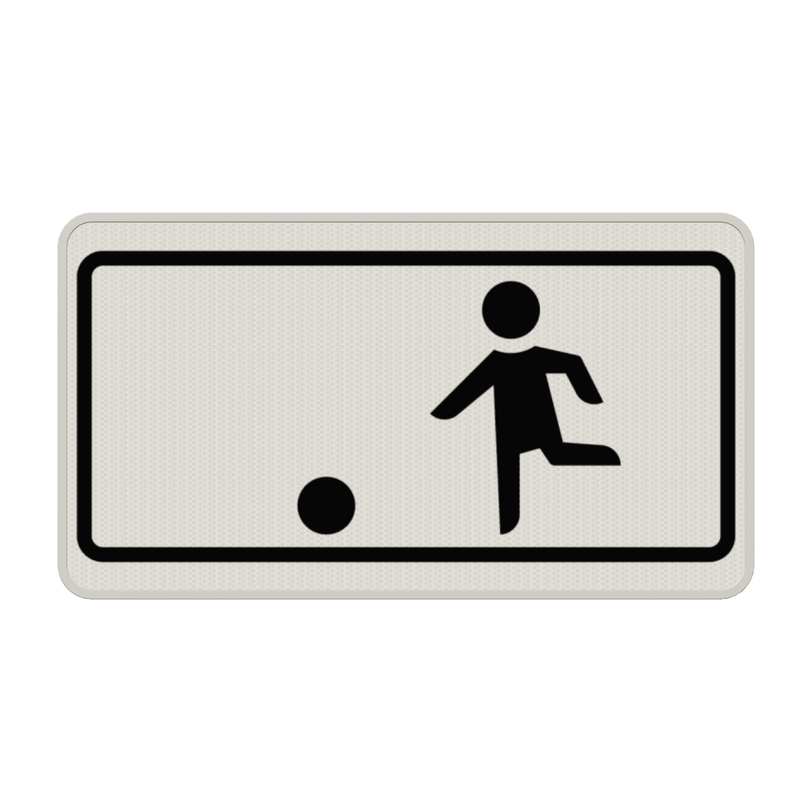 Verkehrszeichen 1010-10 - Erlaubt Kindern auch auf der Fahrbahn und dem Seitenstreifen zu spielen