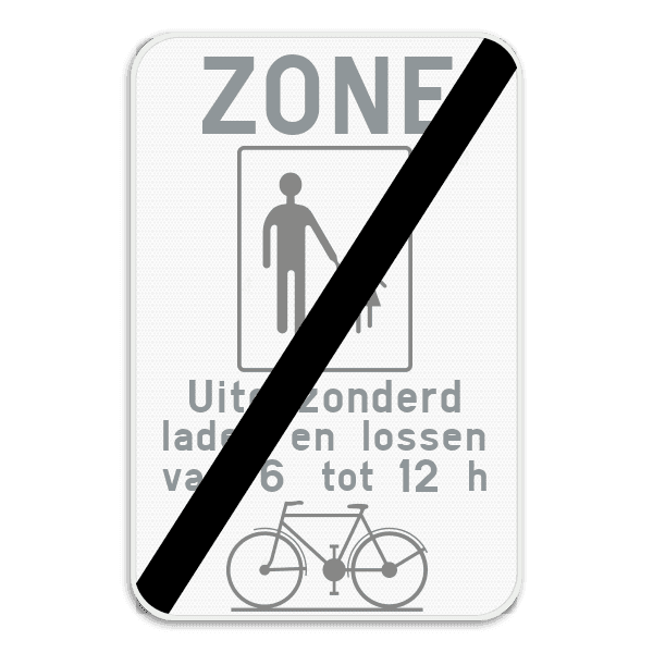 Verkeersbord SB250 F105 - Einde voetgangerszone