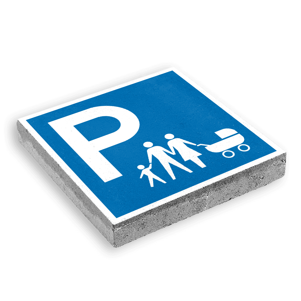 Dalle de signalisation 300 x 300 mm – Place pour familles nombreuses