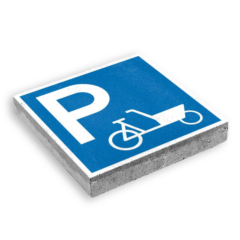 Parkeertegel 300x300mm - Aanduiding parkeerplaats bakfietsen