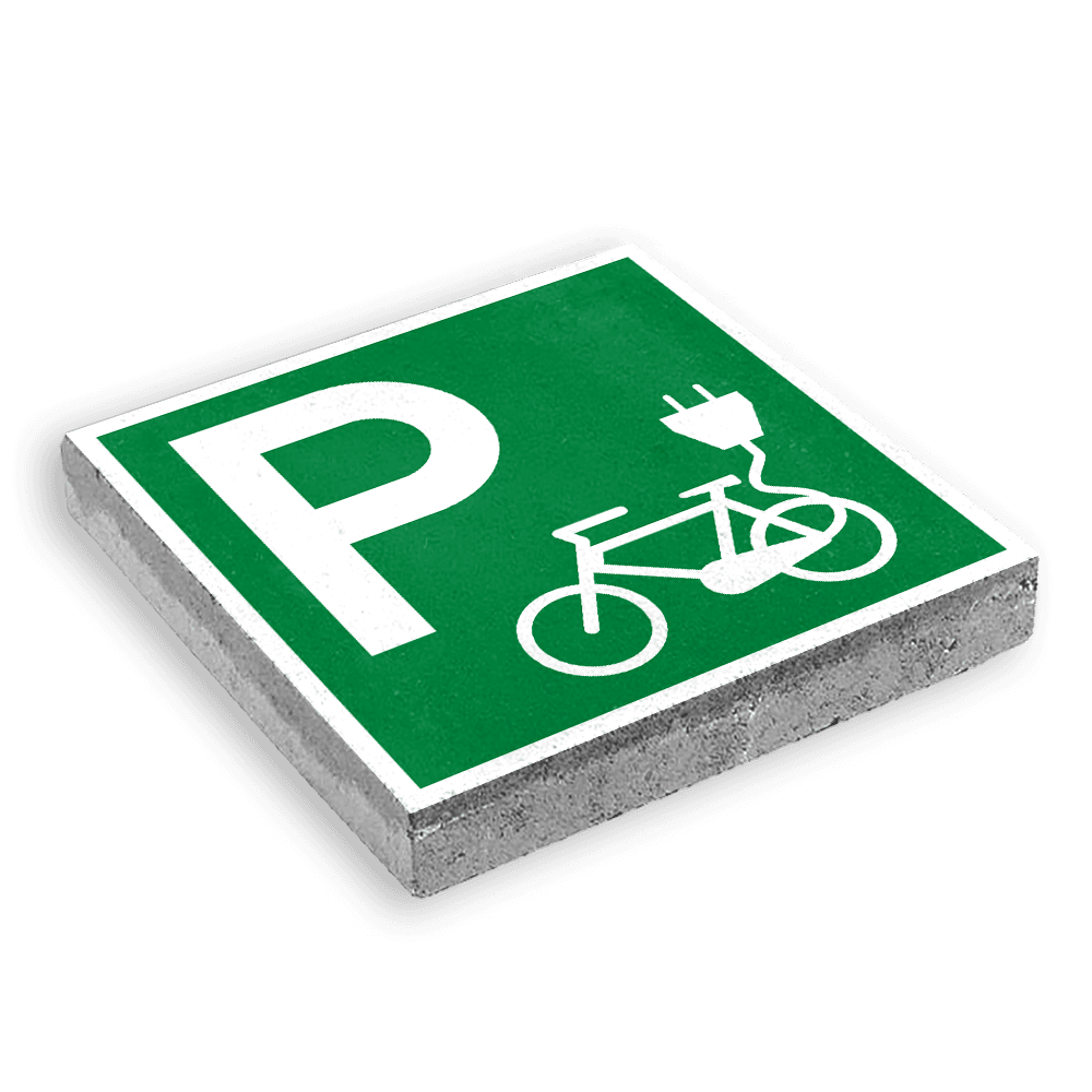 Parkeertegel 300x300mm - Aanduiding parkeerplaats elektrische fietsen
