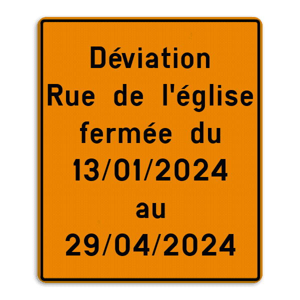 Panneau de Signalisation F39 - Situation Routière Modifiée Personnalisable