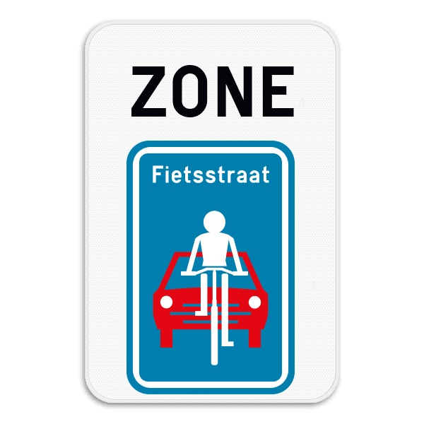 Verkeersbord SB250 ZONE F111 - Fietsstraat
