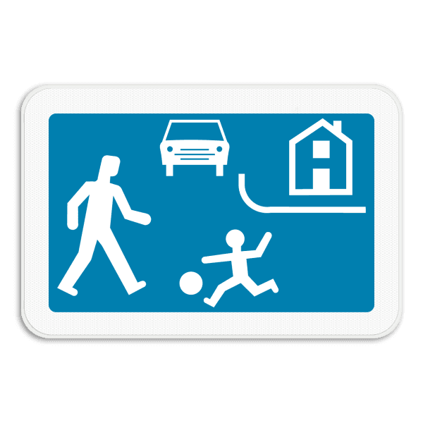 Panneau SB250 F12a - Début d’une zone résidentielle ou d’une zone de rencontre