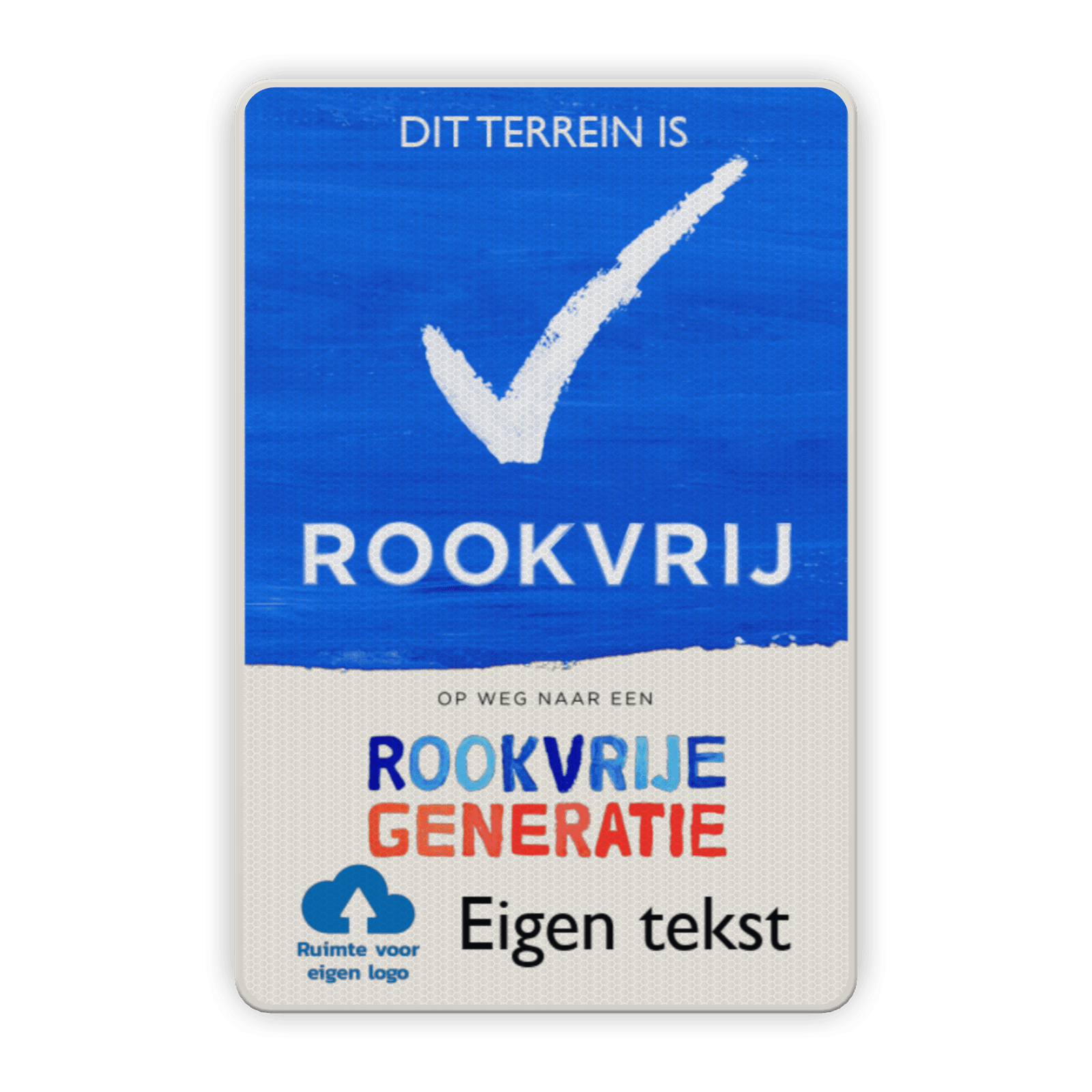 Rookvrij terrein - Informatiebord - Op weg naar een Rookvrije generatie - met logo