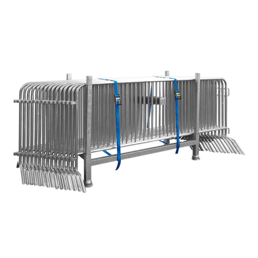 20 barrières nadar en acier de 200 cm (16,4 kg) – 14 barreaux – inclus : support et sangles de serrage