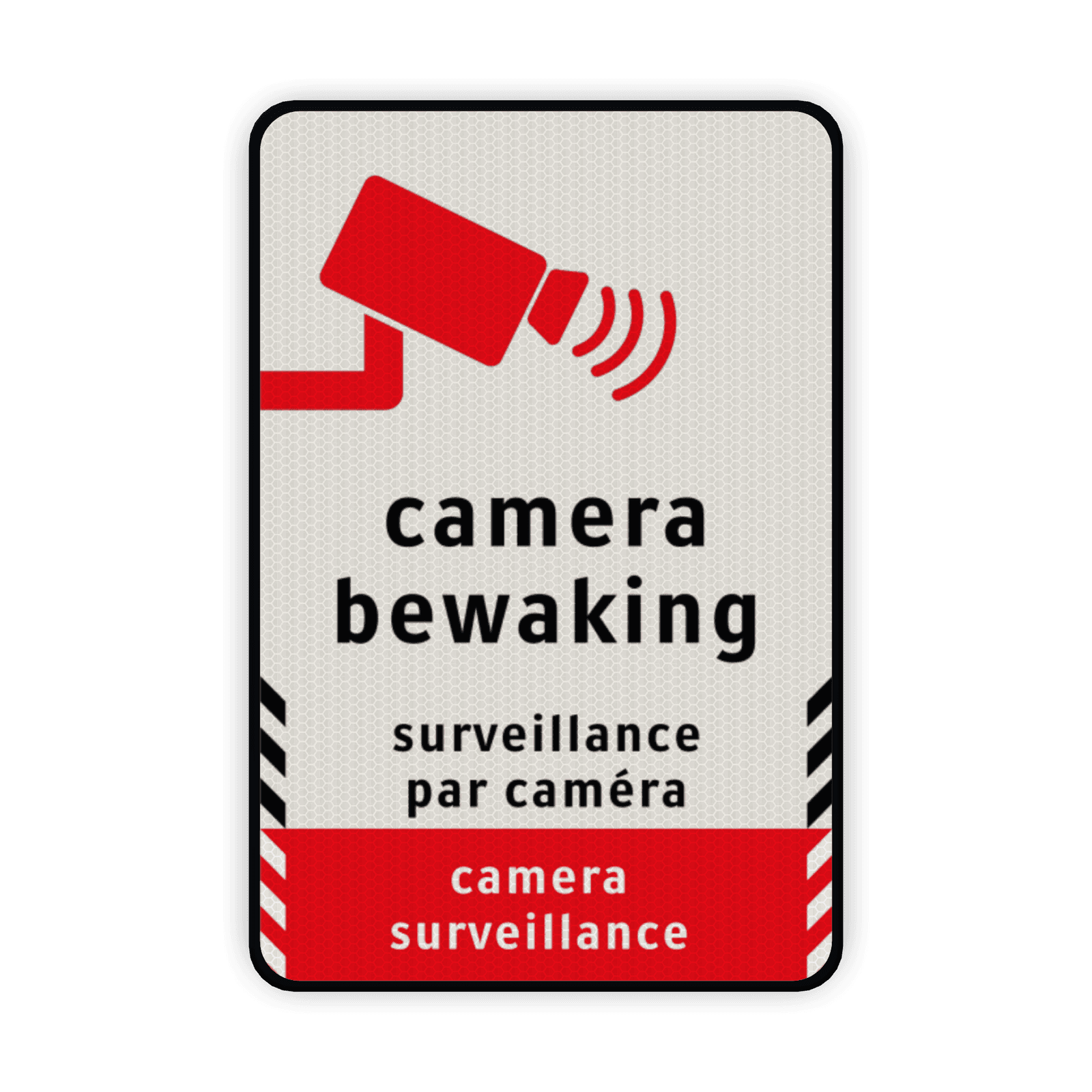Verkeersbord camerabewaking - 3 talen