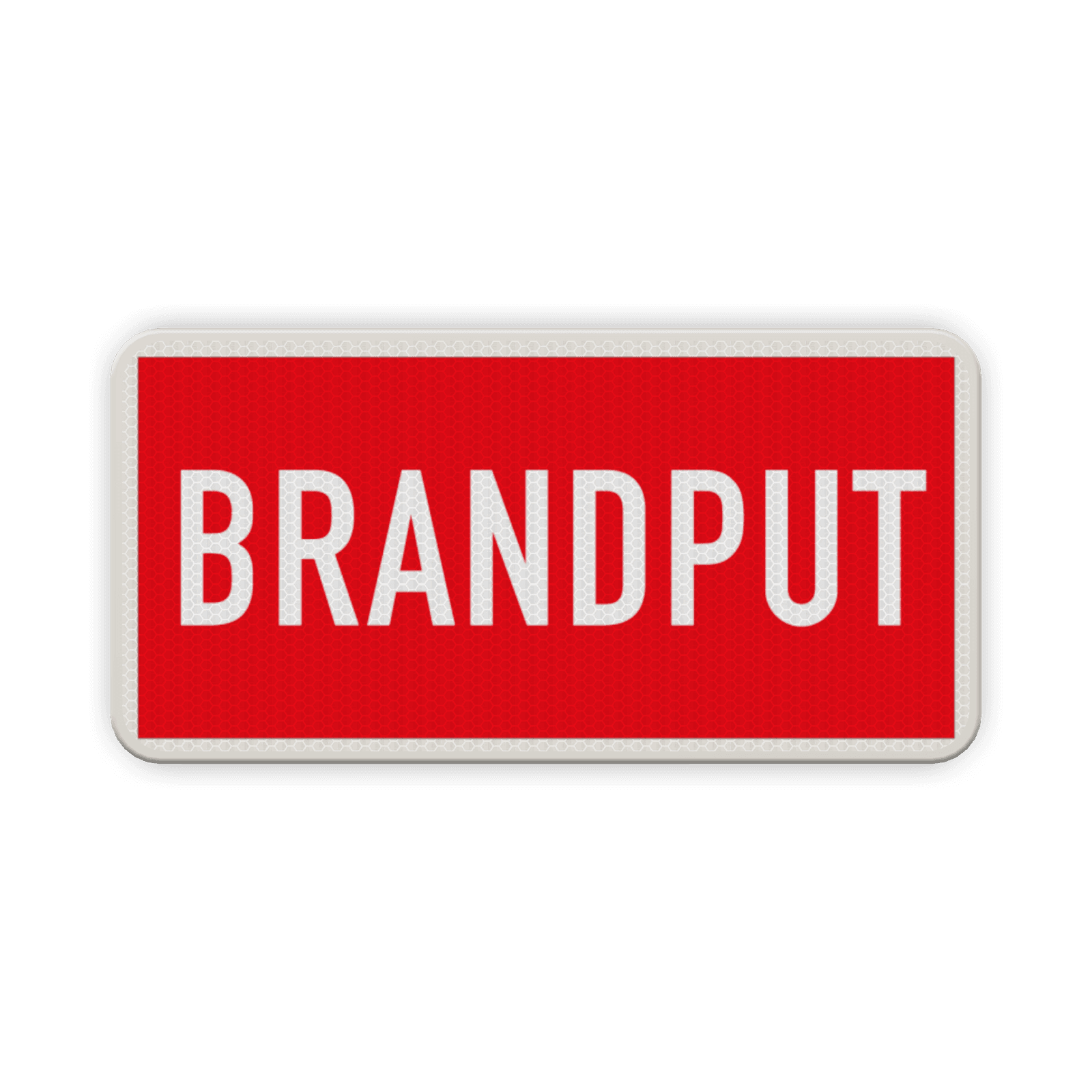 Brand bord met tekst brandput - reflecterend