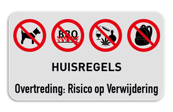 Informatiebord Privéterrein - Huisregels