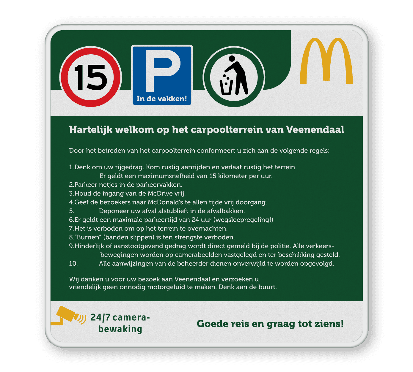 Informatiebord vierkant FC  Mc Donalds
