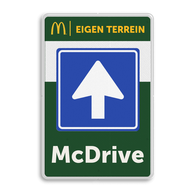 Informatiebord 2-3 McDonald's - Gesloten voor.. + tekstblok
