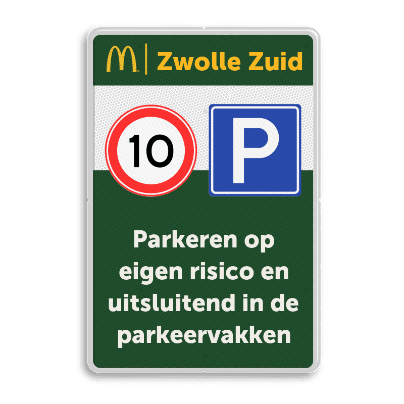Informatiebord 2-3 McDonald's - Parkeren + tekstblok