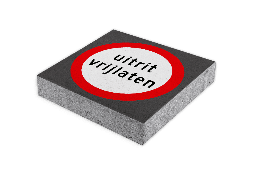 Symbooltegel uitrit vrijlaten - 300x300x60mm met facetrand