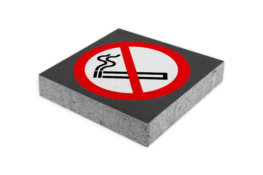 Symbooltegel verboden te roken - 300x300x60mm met facetrand