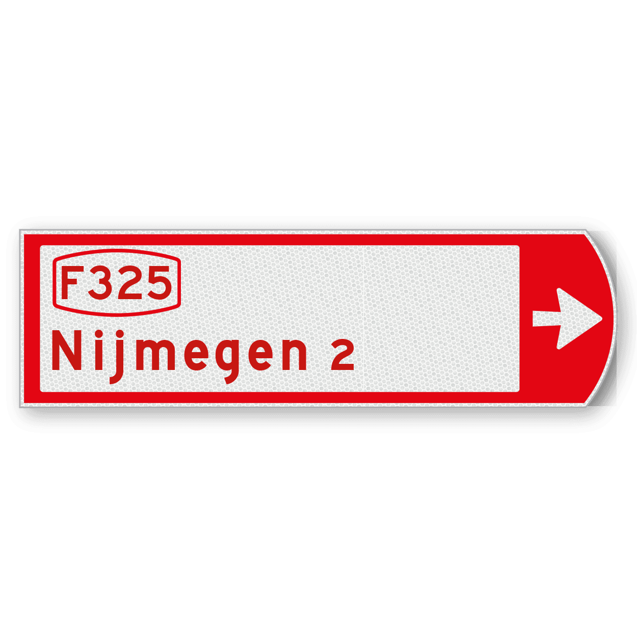 Fietswegwijzer rechtswijzend met snelfietsroute 753x225mm