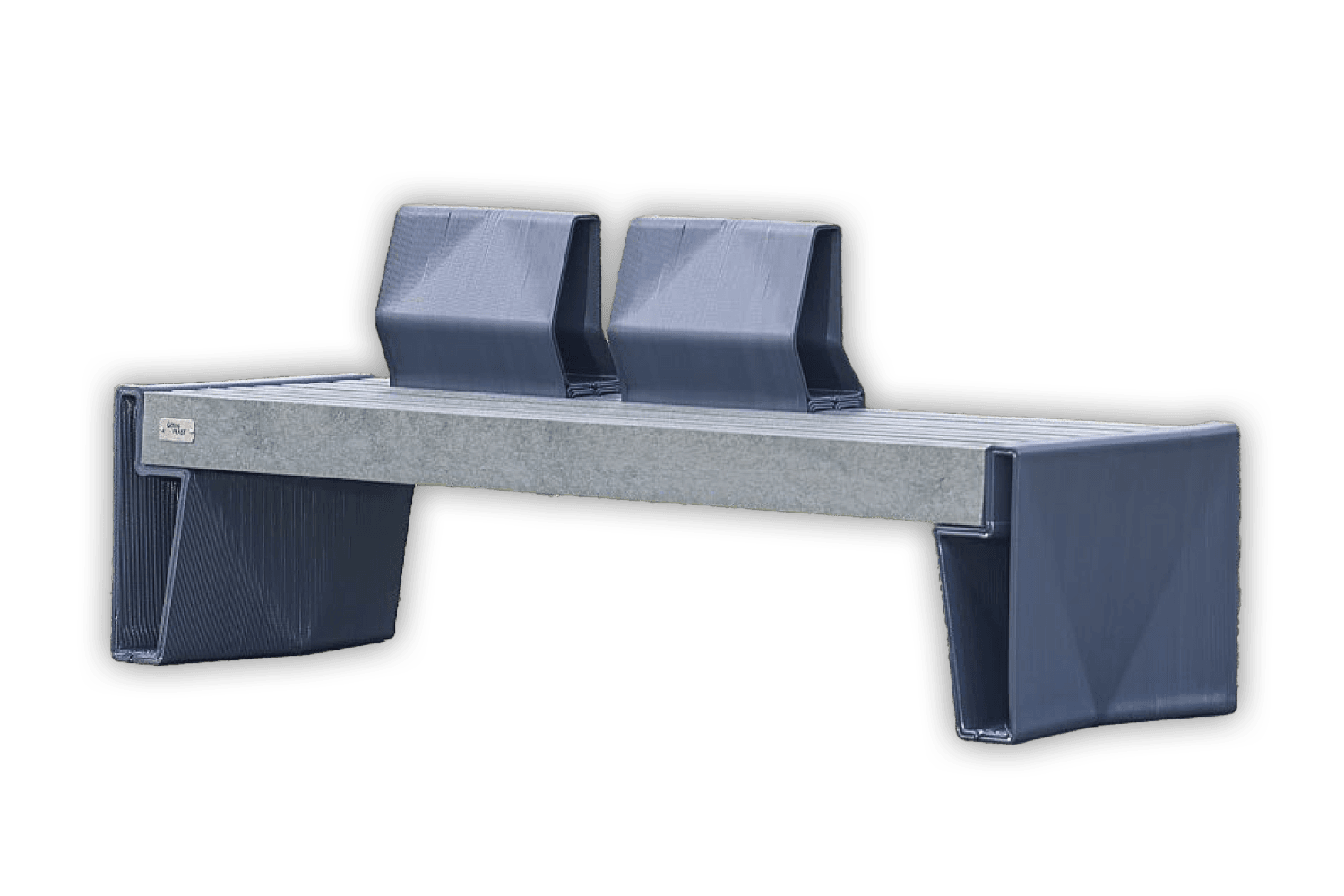 Banc public avec dossier - Bicolore - Modèle Prisma