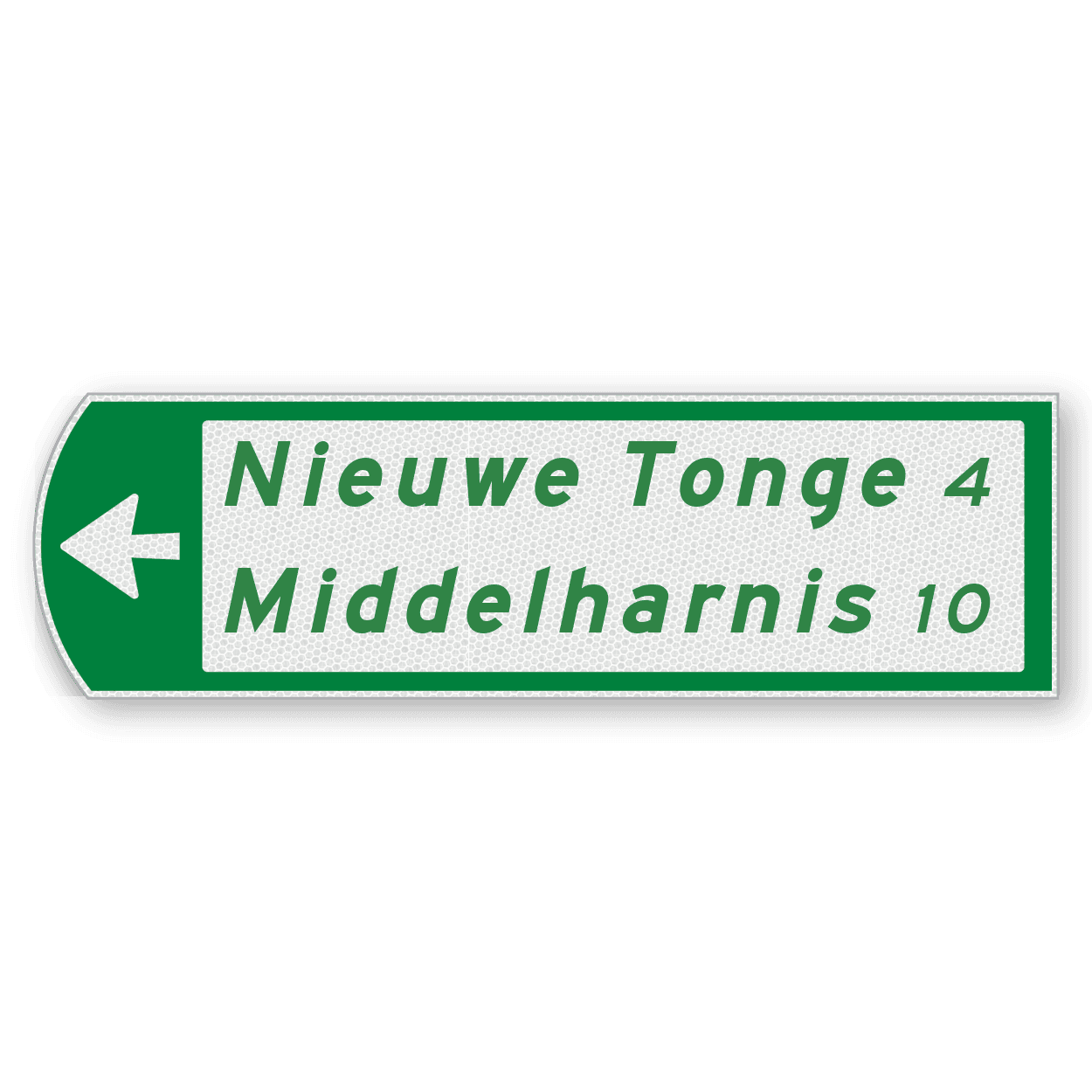 Fietswegwijzer met toeristische route linkswijzend 753x225mm