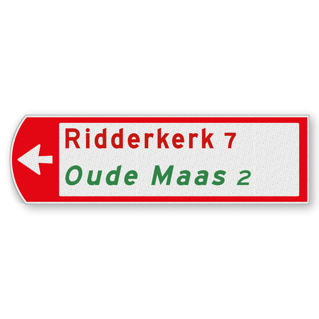 Fietswegwijzer met toeristische route linkswijzend 753x225mm