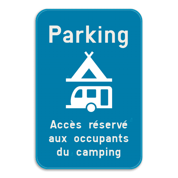 Panneau touristique - Texte supérieur + pictogramme + texte inférieur