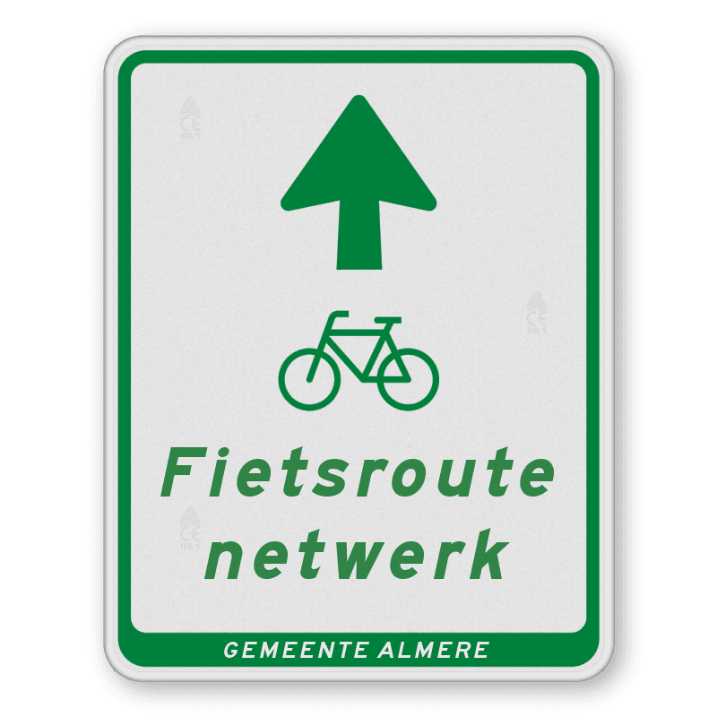 Verwijsbord voor fietsroutenetwerk - 300x380mm