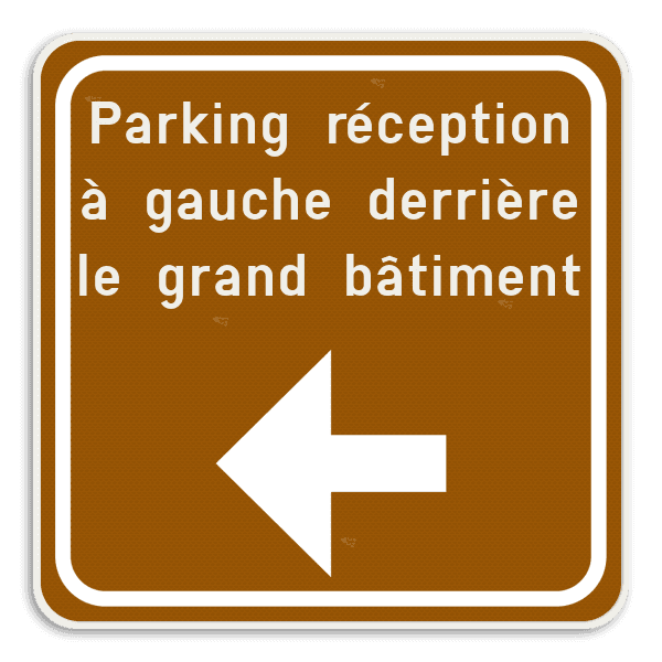 Panneau Touristique Personnalisable – Texte + Flèche Directionnelle