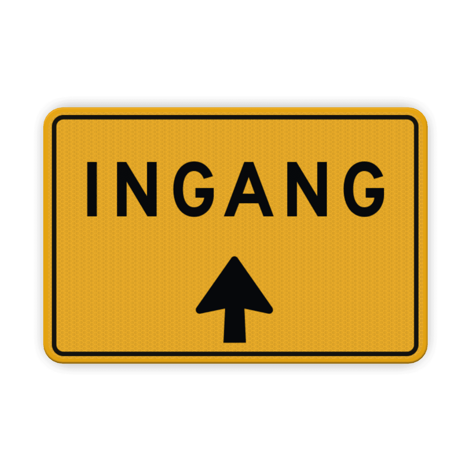 Verkeersbord ingang met pijl - reflecterend