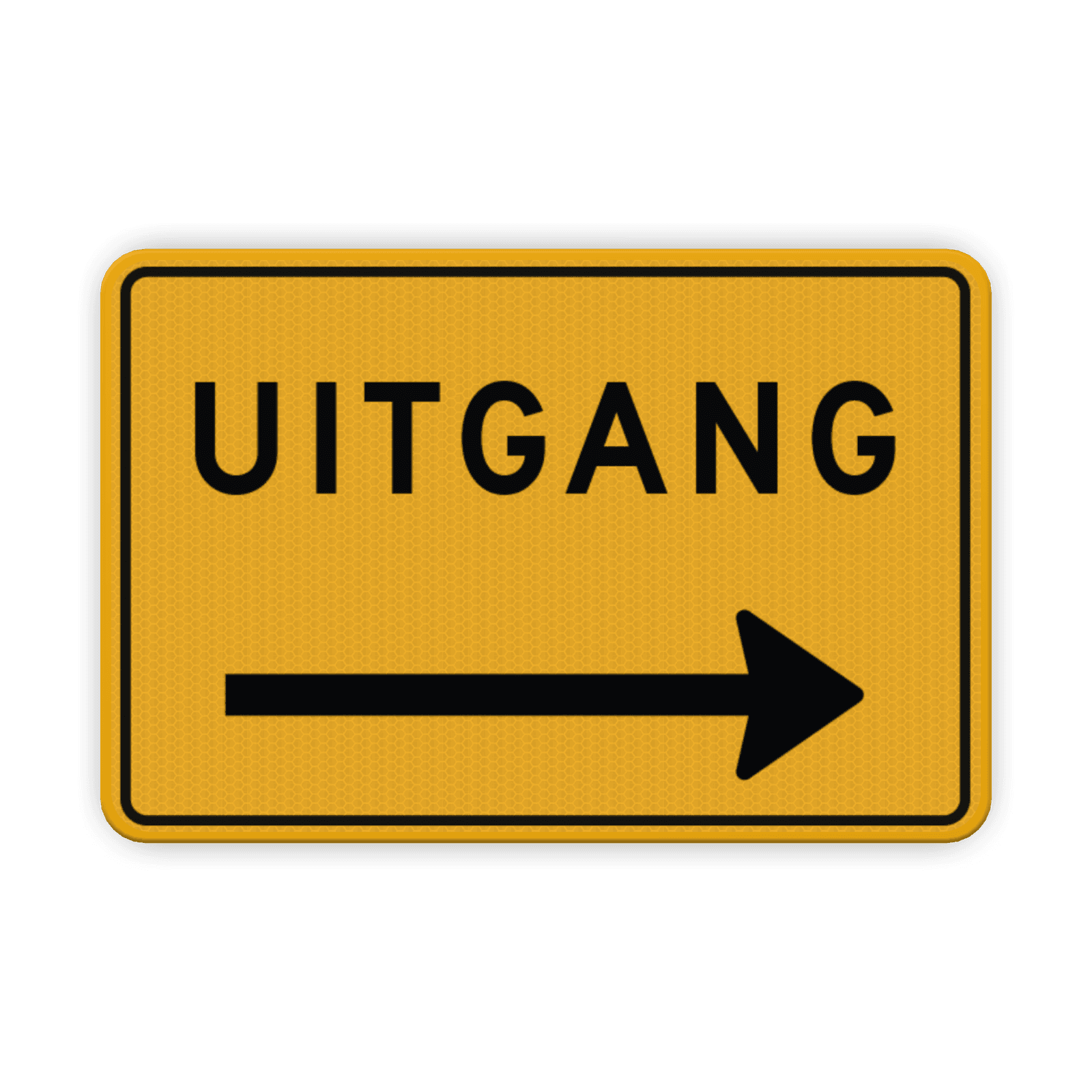 Verkeersbord uitgang met pijl rechts - reflecterend