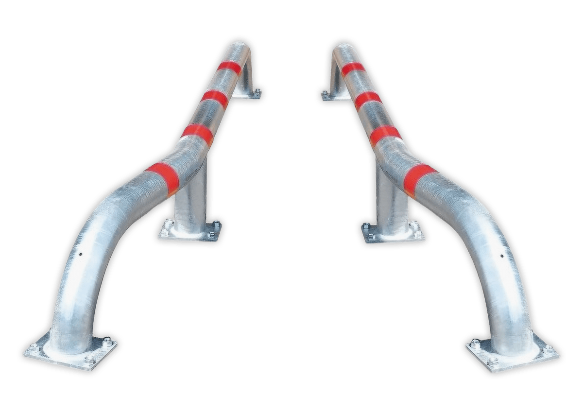 Jeu de supports de roue en acier galvanisé Ø108 x 2800 mm - montage au sol
