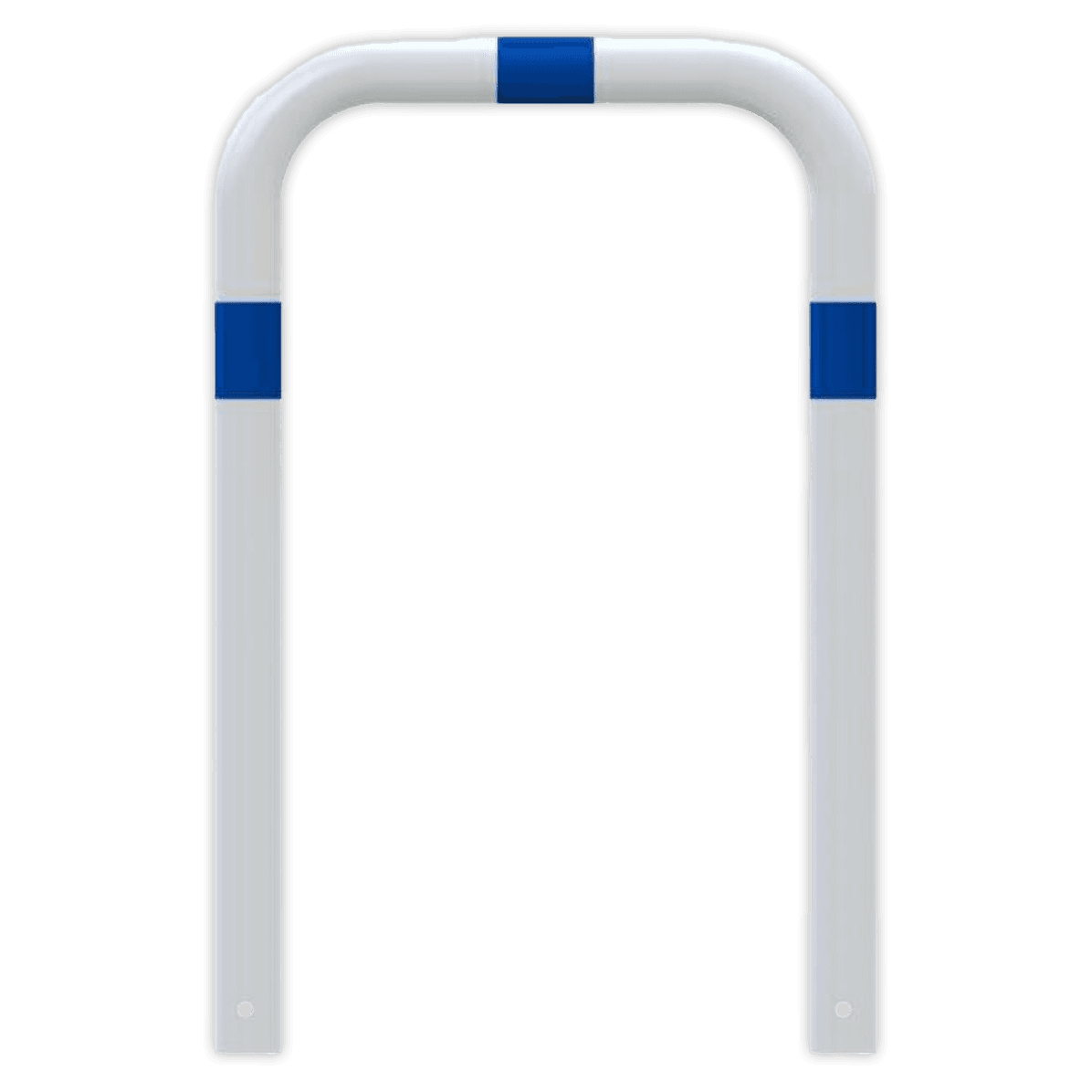 Beschermbeugel wit/blauw Ø76mm staal met grondanker