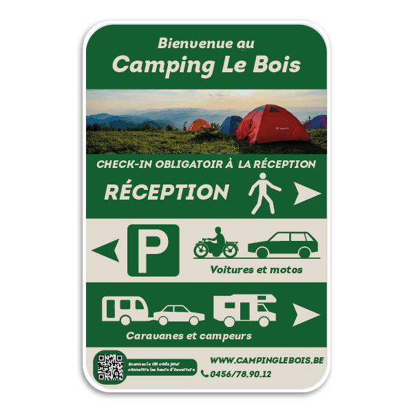 Panneau touristique - Réfléchissant avec votre propre impression