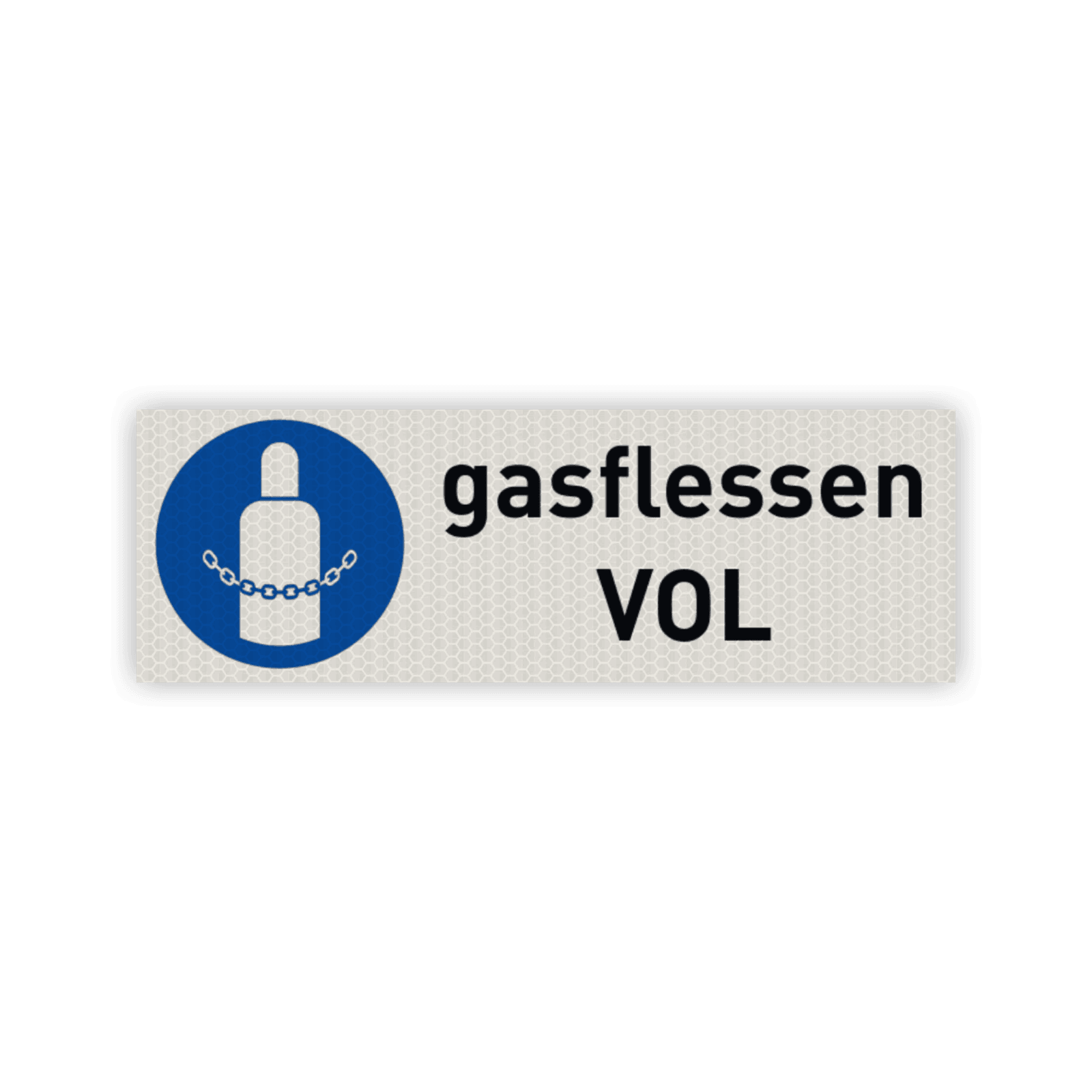 Bord gasflessen vol - reflecterend