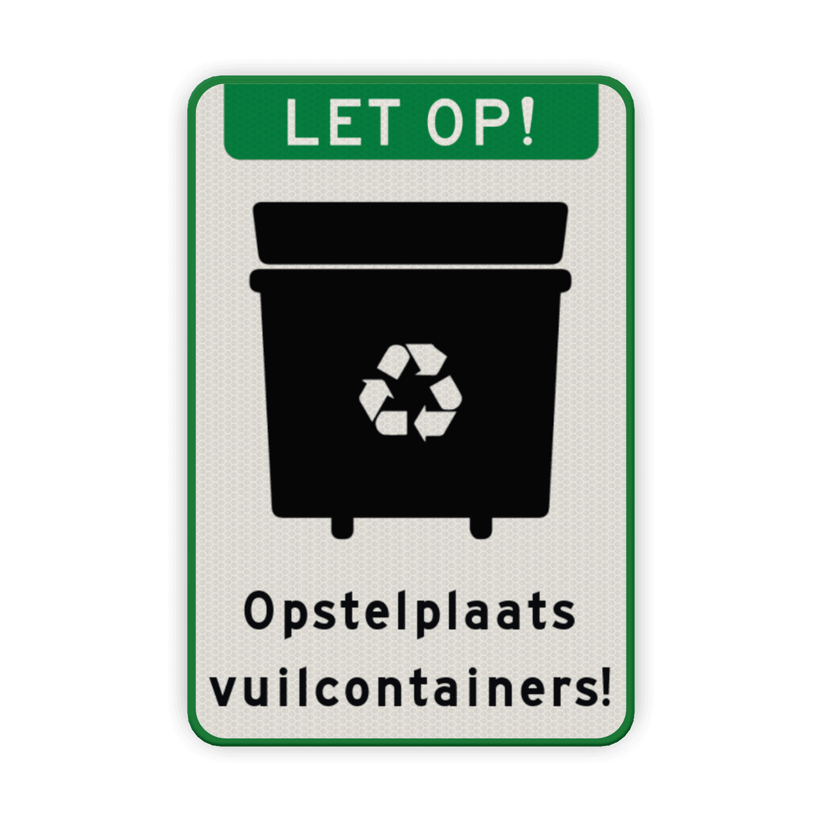 Informatiebord - Opstelplaats grote vuilcontainers - reflecterend