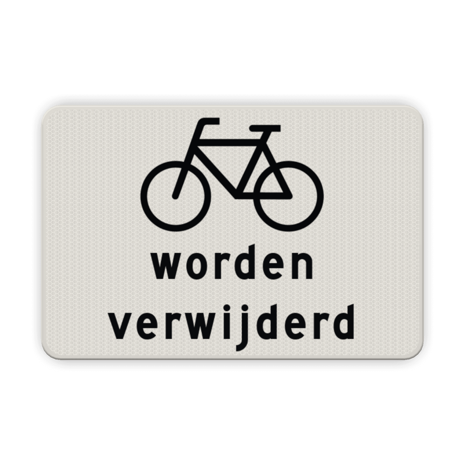Verkeersbord RVV OB305 - Onderbord - Fietsen worden verwijderd