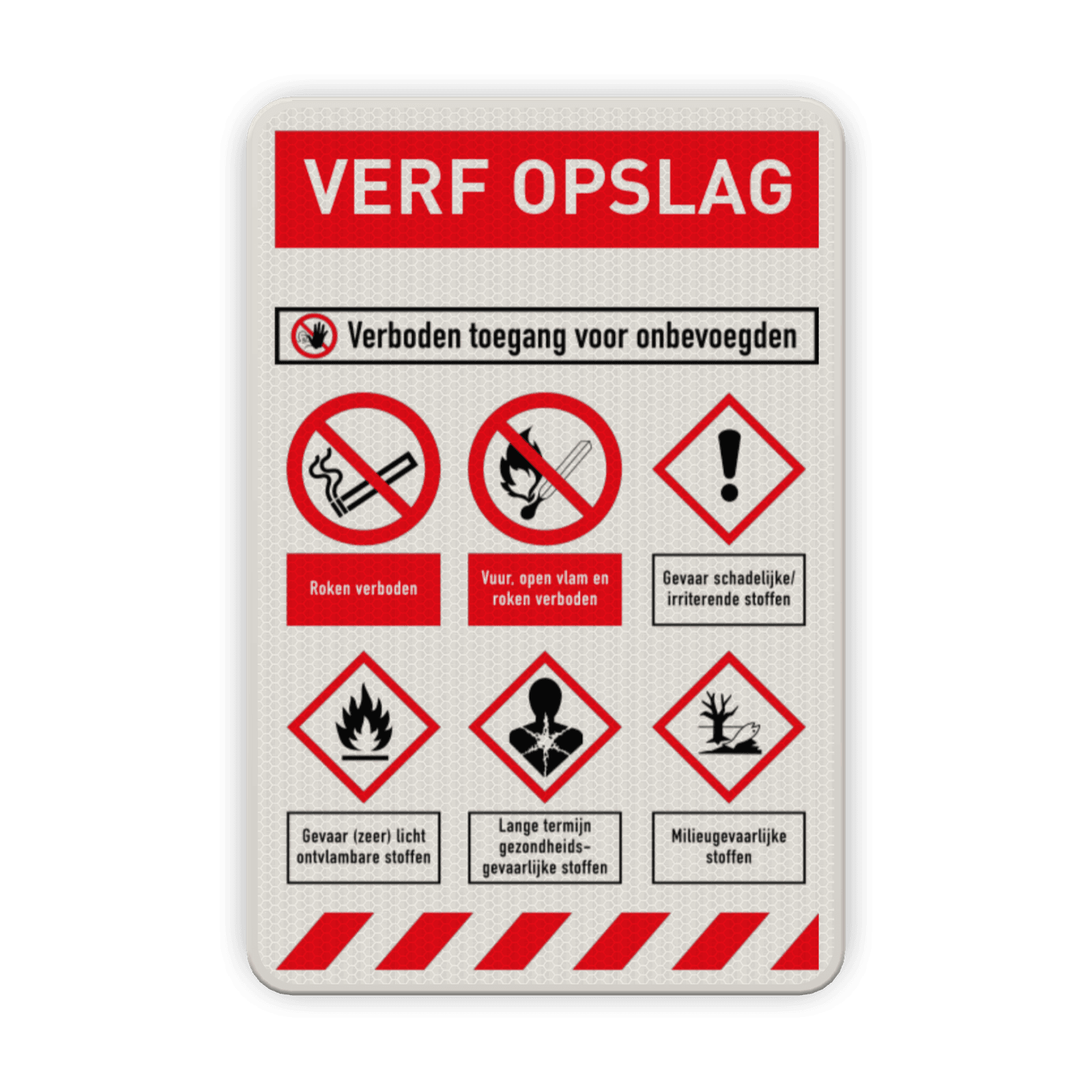 Bord GHS verf opslag + pictogrammen - reflecterend