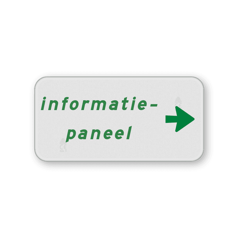 Onderbord voor fietsroute met pijl en tekst - 300x150mm