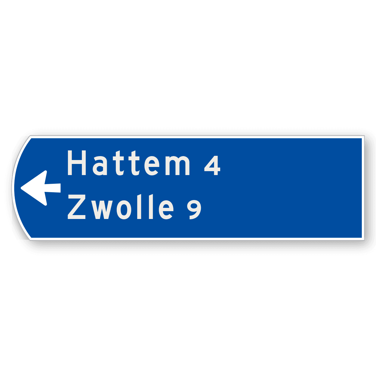 Handwegwijzer klein linkswijzend 990x295mm