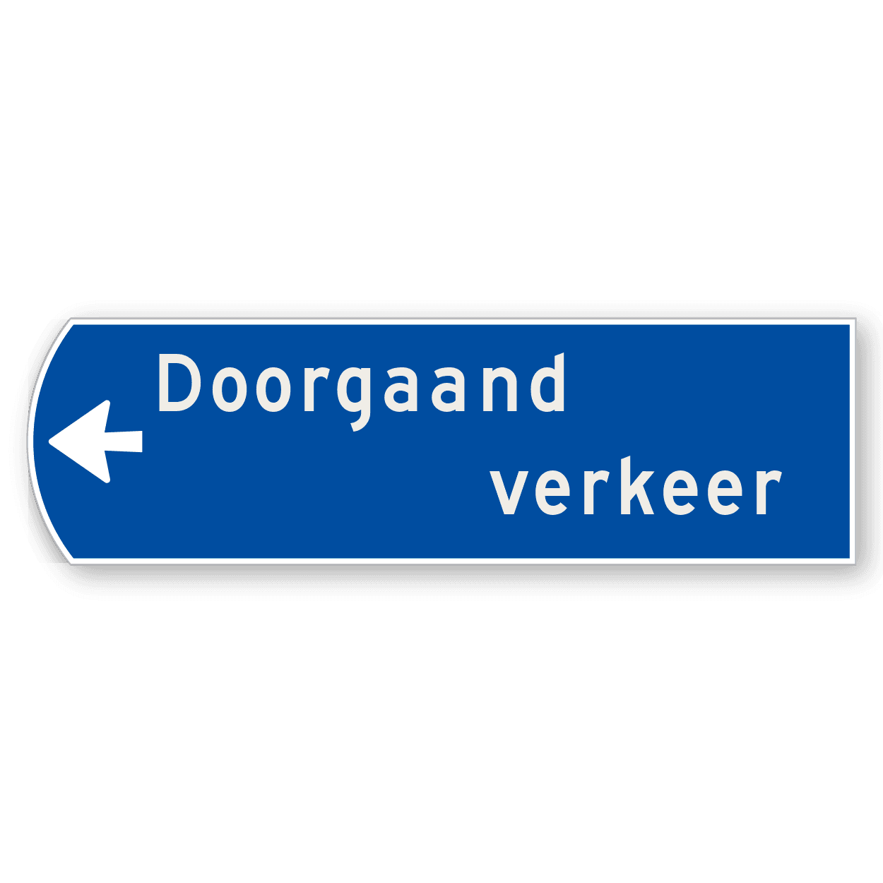 Handwegwijzer klein linkswijzend Doorgaand verkeer 990x295mm