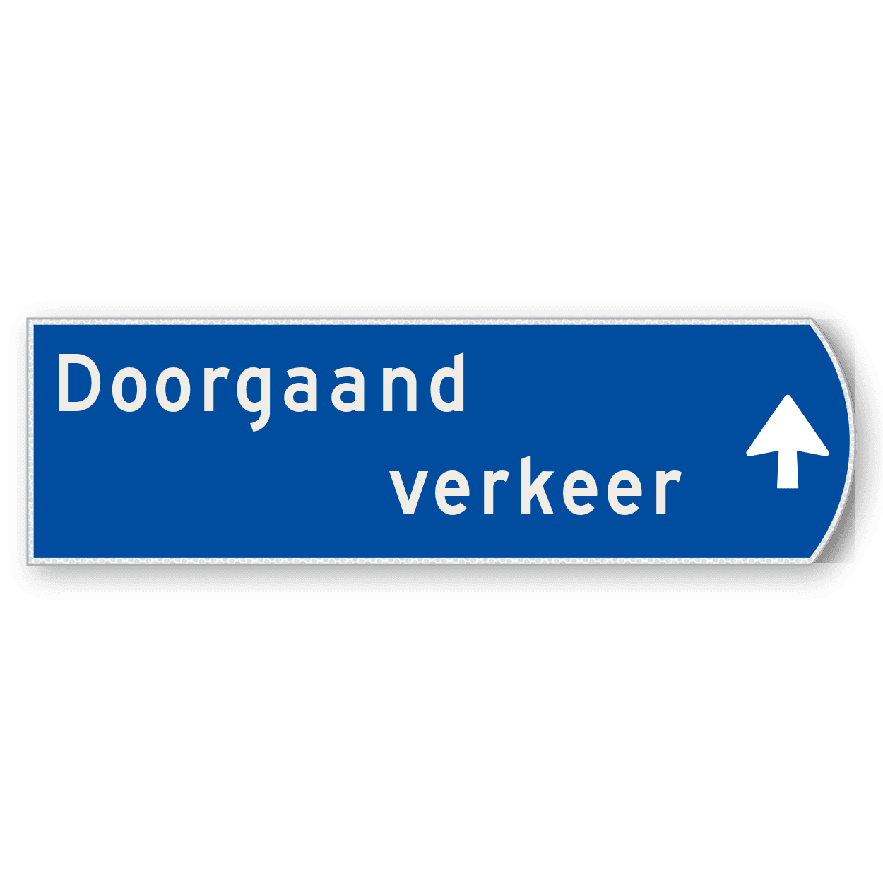Handwegwijzer klein rechtswijzend Doorgaand verkeer met pijl rechtdoor 990x295mm