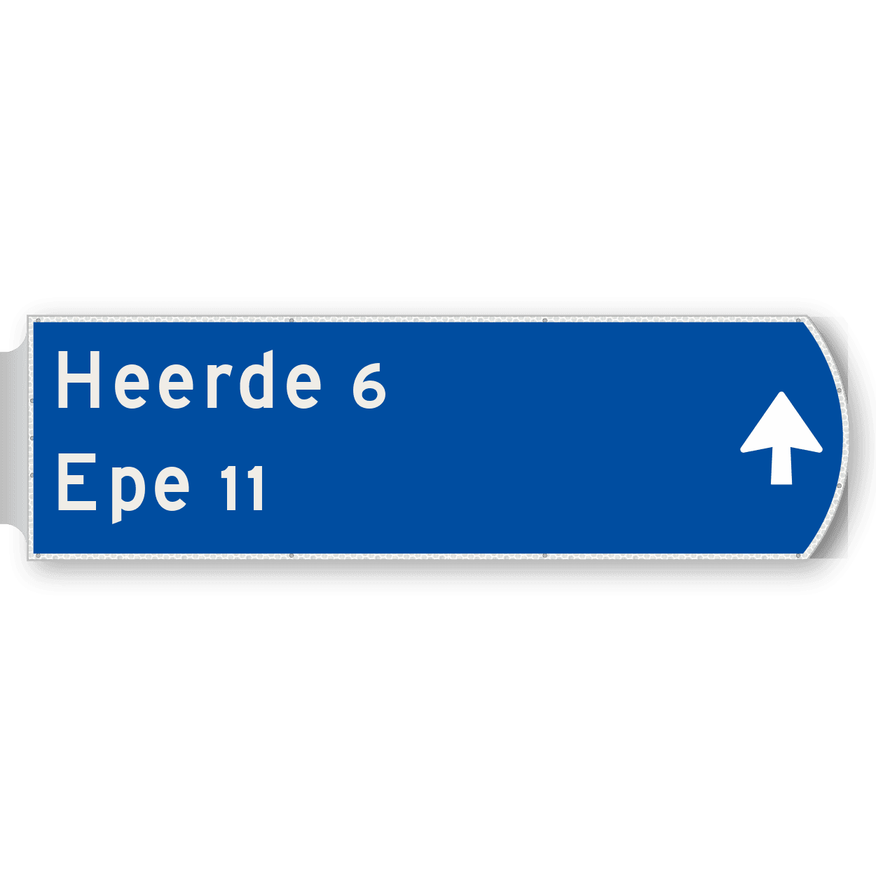 Handwegwijzer groot rechtswijzend met pijl rechtdoor 1623x481mm