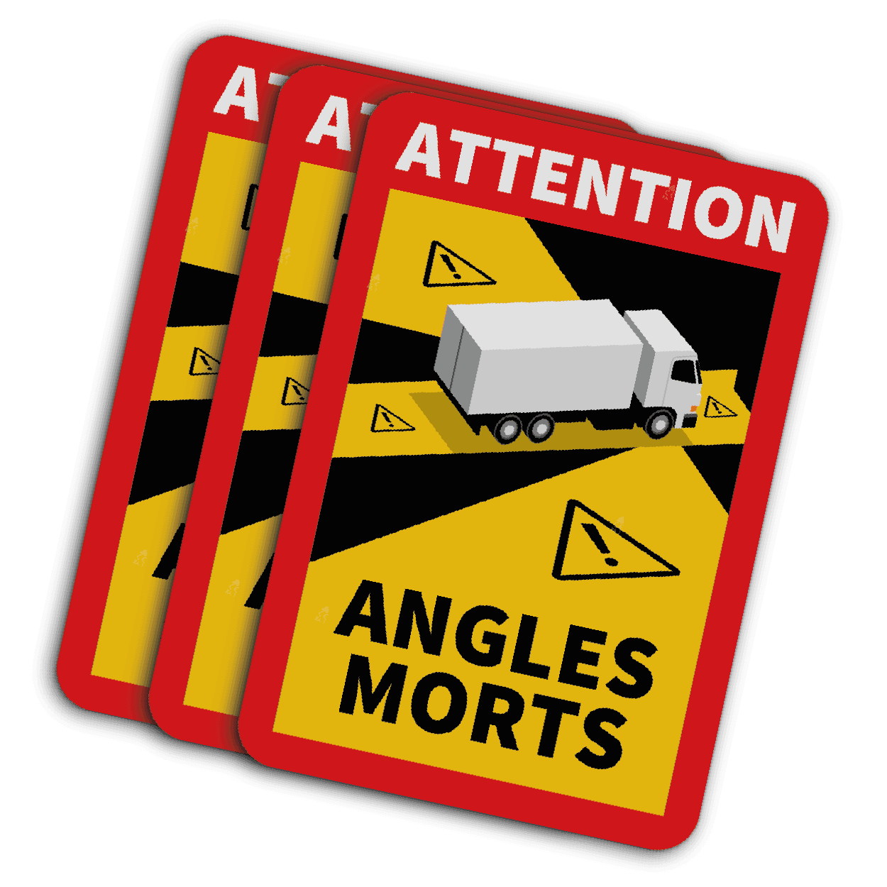 Officiële dode hoek stickers voor vrachtwagens - 170x250mm - Reflecterend!