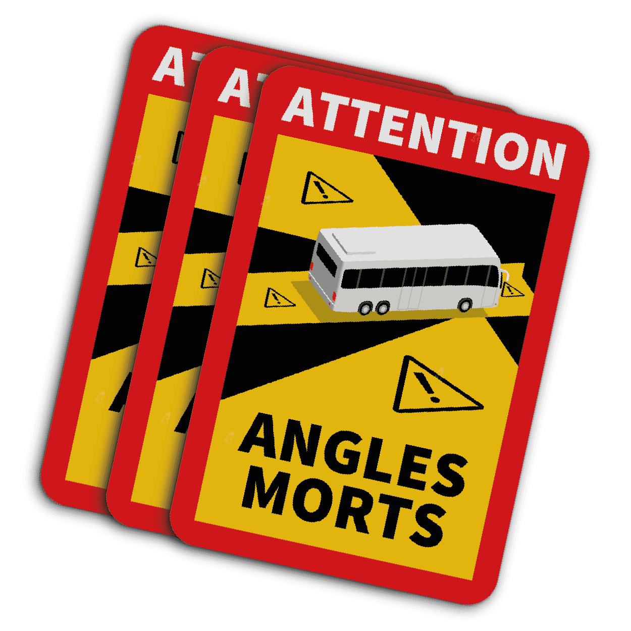 Officiële dode hoek stickers voor bussen en touringcars - 170x250mm - Reflecterend!