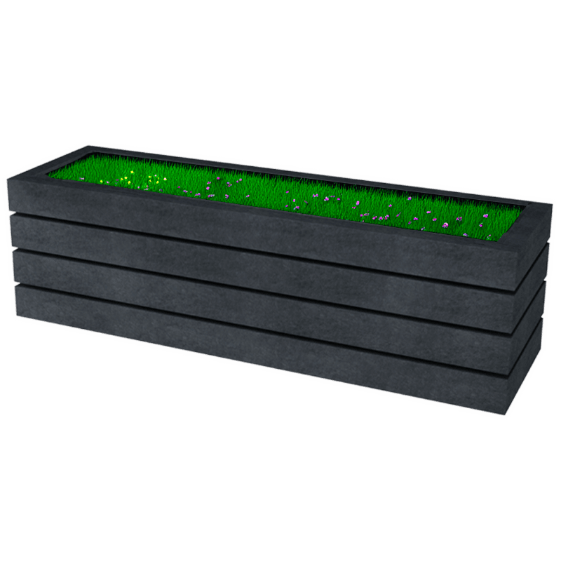 Jardinière rectangulaire Agora – Plastique 100% recyclé