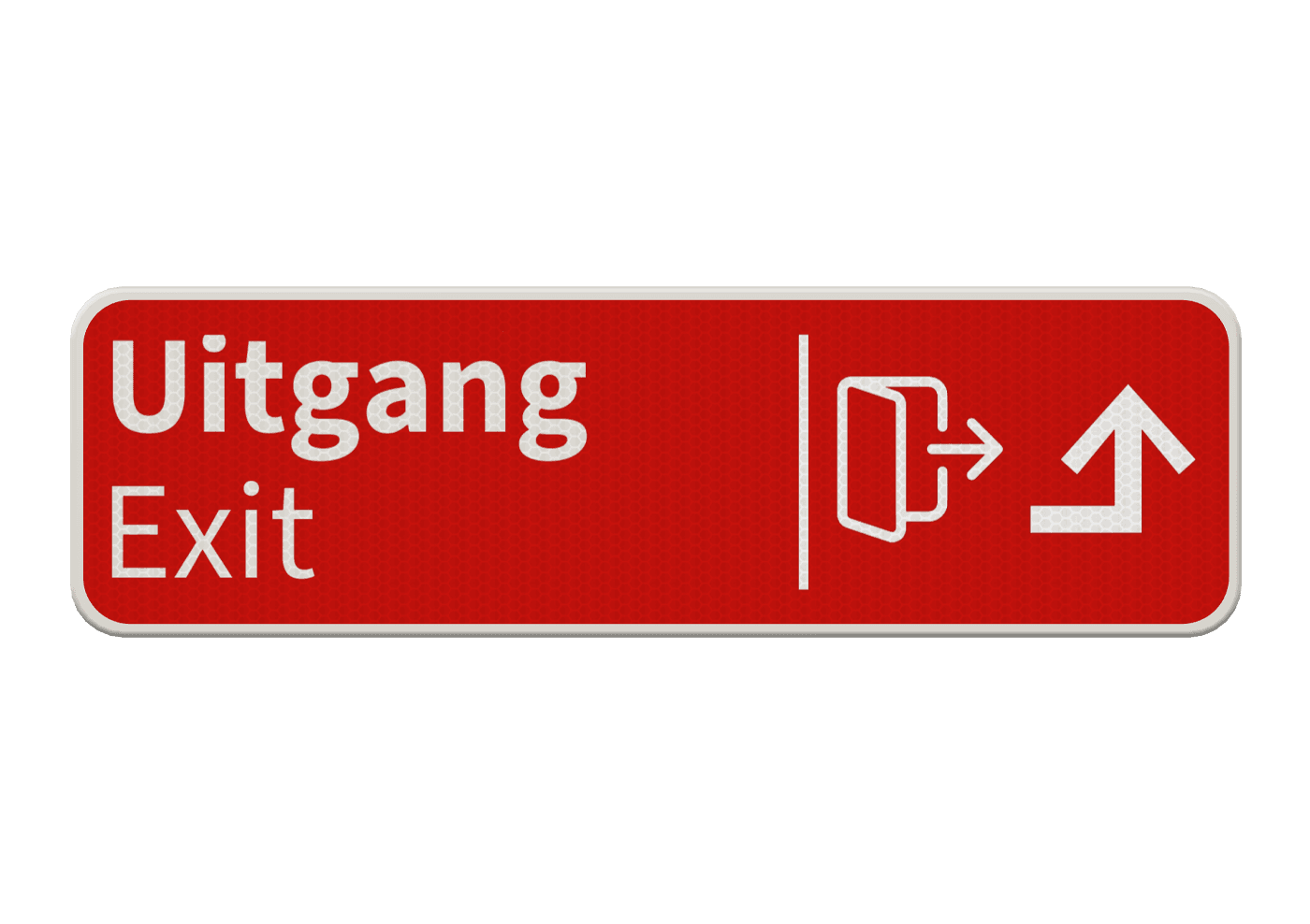Verkeersbord route uitgang met pijl + icoon - blauw - reflecterend